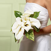 Chic White Calla Lily Bridesmaid Bouquet