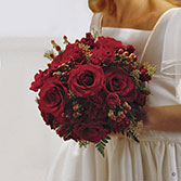 Large Scarlet Rose & Berry Bridal Bouquet
