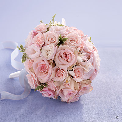 Soft Pink Rose & Orchid Bridal Bouquet