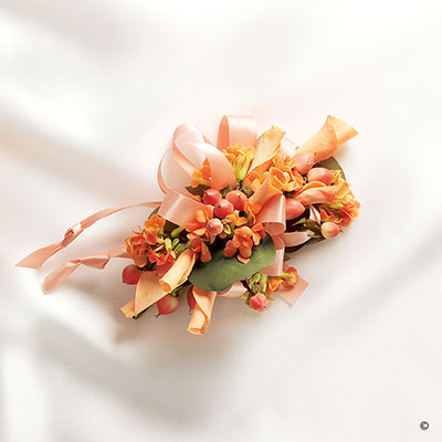 Sweet Peach Rose Corsage